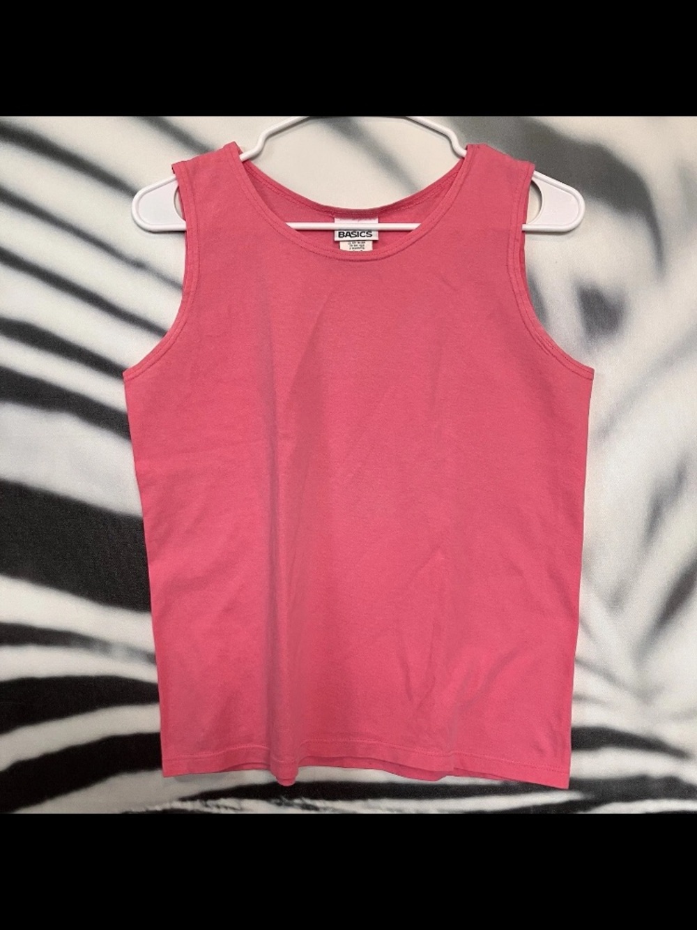 Vintage Trend Basics Pink Tank Top Womens Small Blank 100% Cotton Made in USA